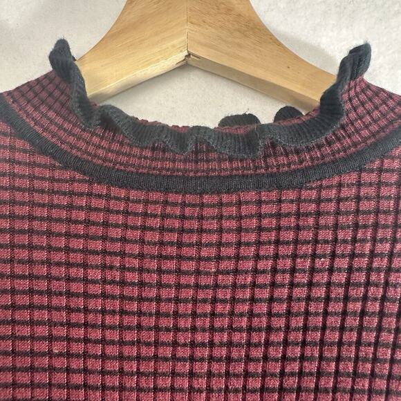 Vtg Derek Heart Turtleneck Top Womens M Striped Ribbed Slim Fit Grunge Y2K - Picture 3 of 12